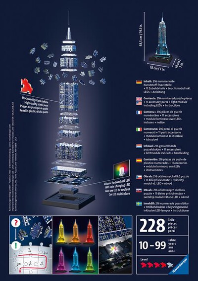 RAVENSBURGER - RAVENSBURGER 3D PUZZLE NIGHT EDITION EMPIRE STATE