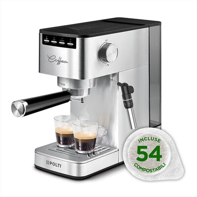 POLTI - Macchina da caff&egrave; espresso COFFEA P10S + 54 CIALDE-Argento