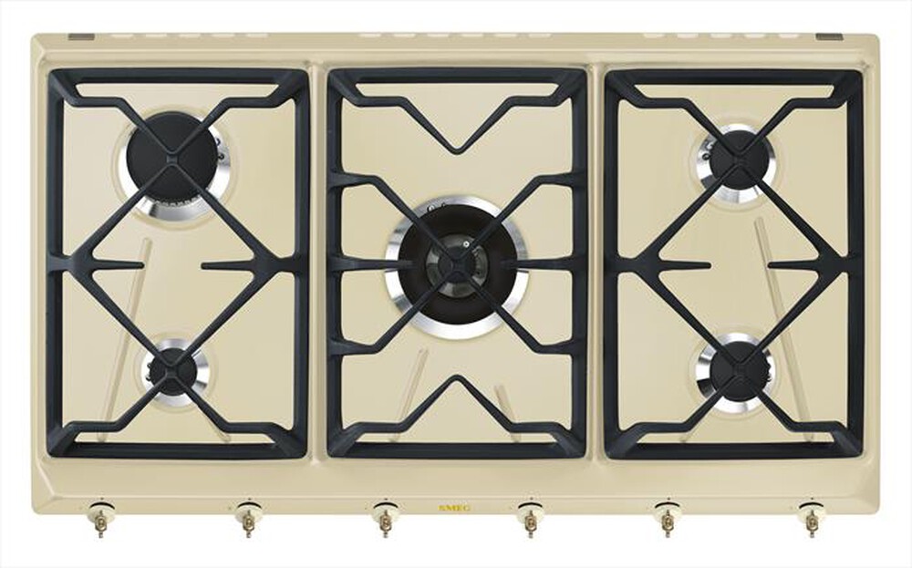 "SMEG - Piano cottura a gas SRV896POGH 5 fuochi 88,5cm-Panna"