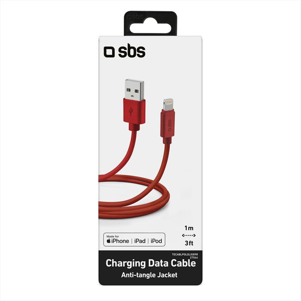 "SBS - TECABLPOLOLIG89R Cavo lightning-Rosso"