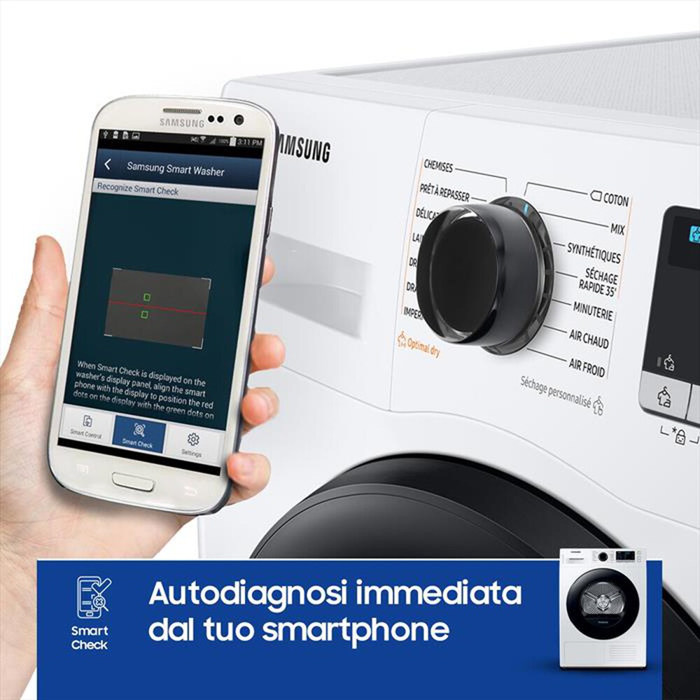 "SAMSUNG - Asciugatrice DV80CGC2B0AEET 8 Kg Classe A+++-bianco"