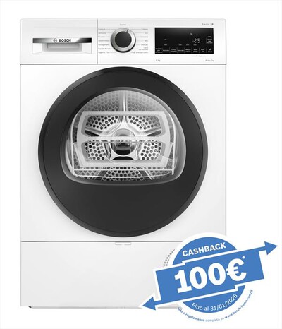 BOSCH - Asciugatrice Serie 6 WQG243D9IT 9Kg Classe C-Bianco