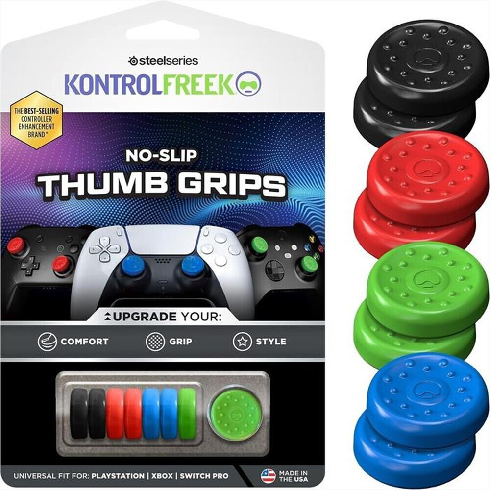 Immagine del prodotto STEELSERIES - Copri levette NO-SLIP THUMBGRIP 8 PACK UNI-Multicolor