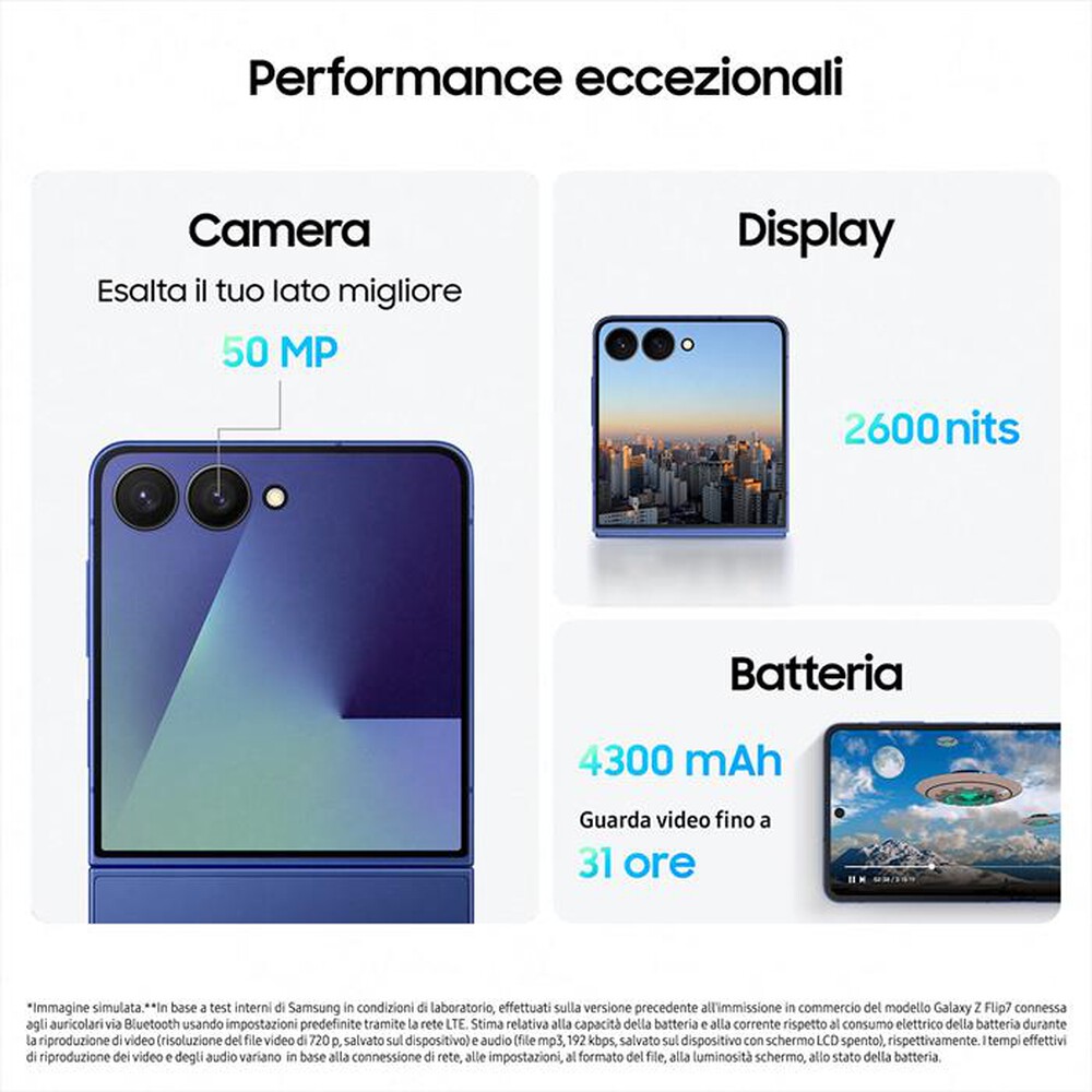 Immagine del prodotto SAMSUNG - Galaxy Z Flip7 12+512GB-Blue Shadow