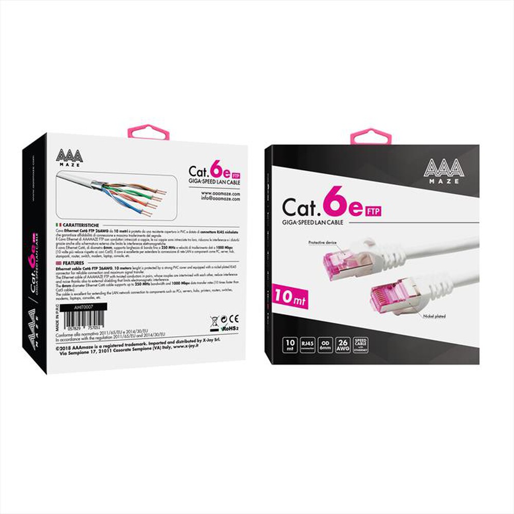 "AAAMAZE - LAN CABLE CAT6E 10M-Blu"