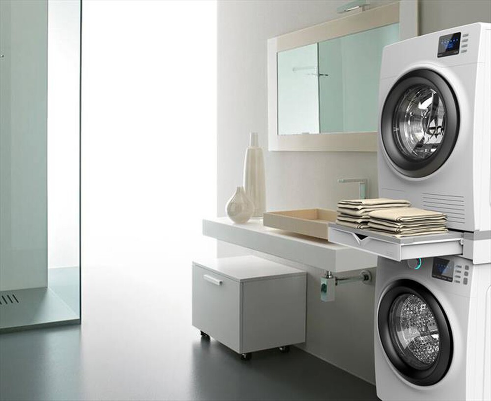 "MELICONI - Kit sovrapposizione lavatrice TORRE DUO-Tecnopolimero bianco e grigio"