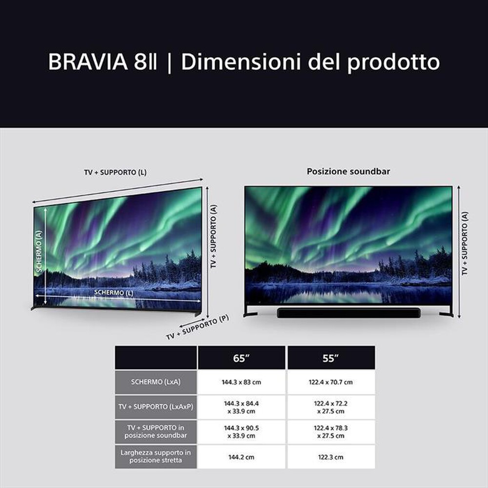 Immagine del prodotto SONY - SMART TV BRAVIA XR QD-OLED 4K 55" K55XR8M25BP.CEI-Nero