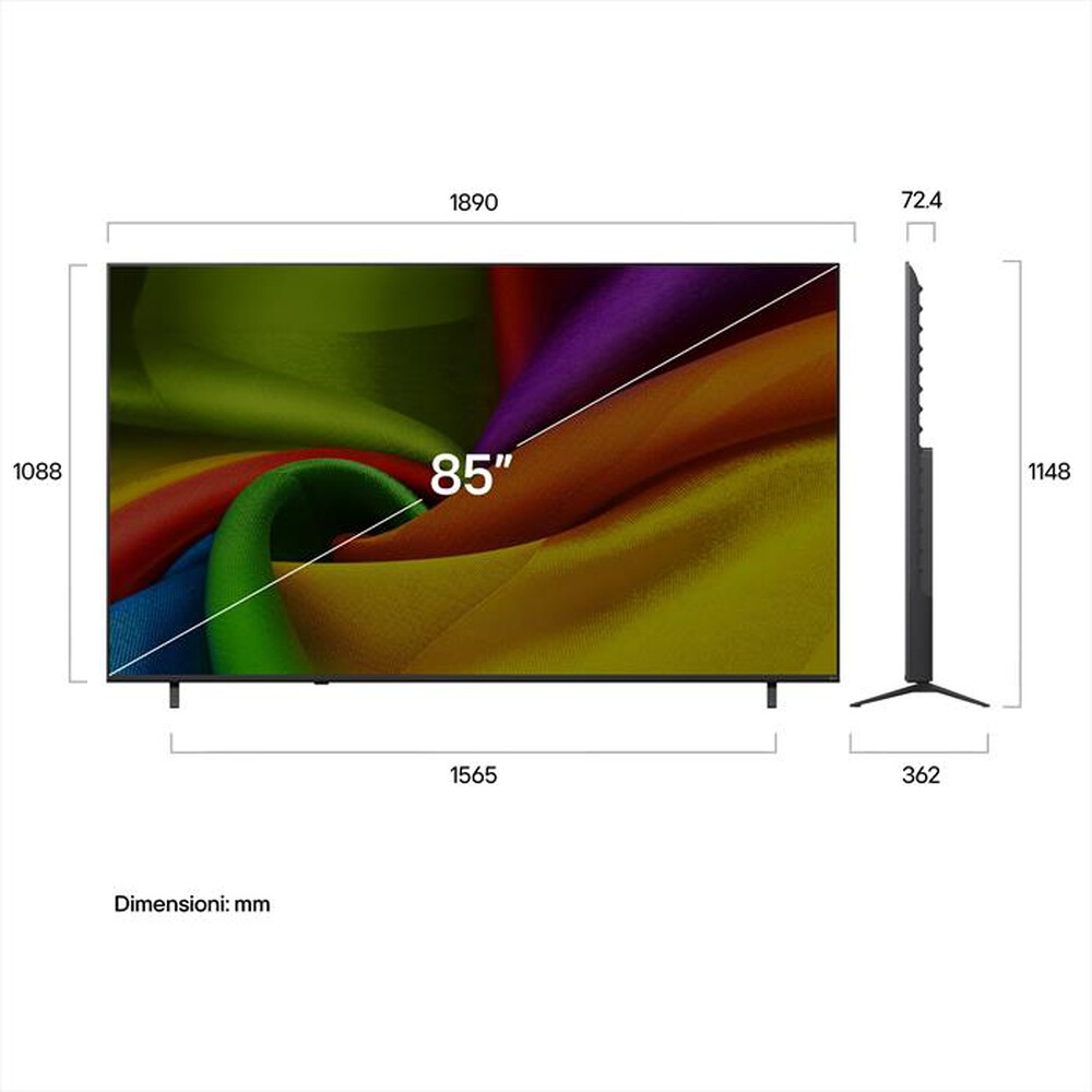 Immagine del prodotto LG - Smart TV LED NANO 4K UHD AI 85" NU90 85NU900B6LA-Charcoal Black