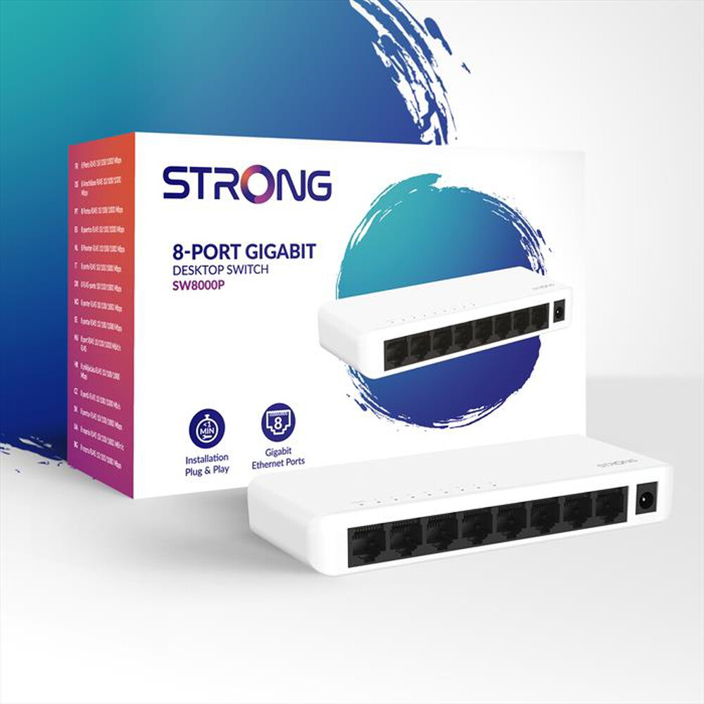 "STRONG - Switch Gigabit a 8 porte SW8000P-bianco"