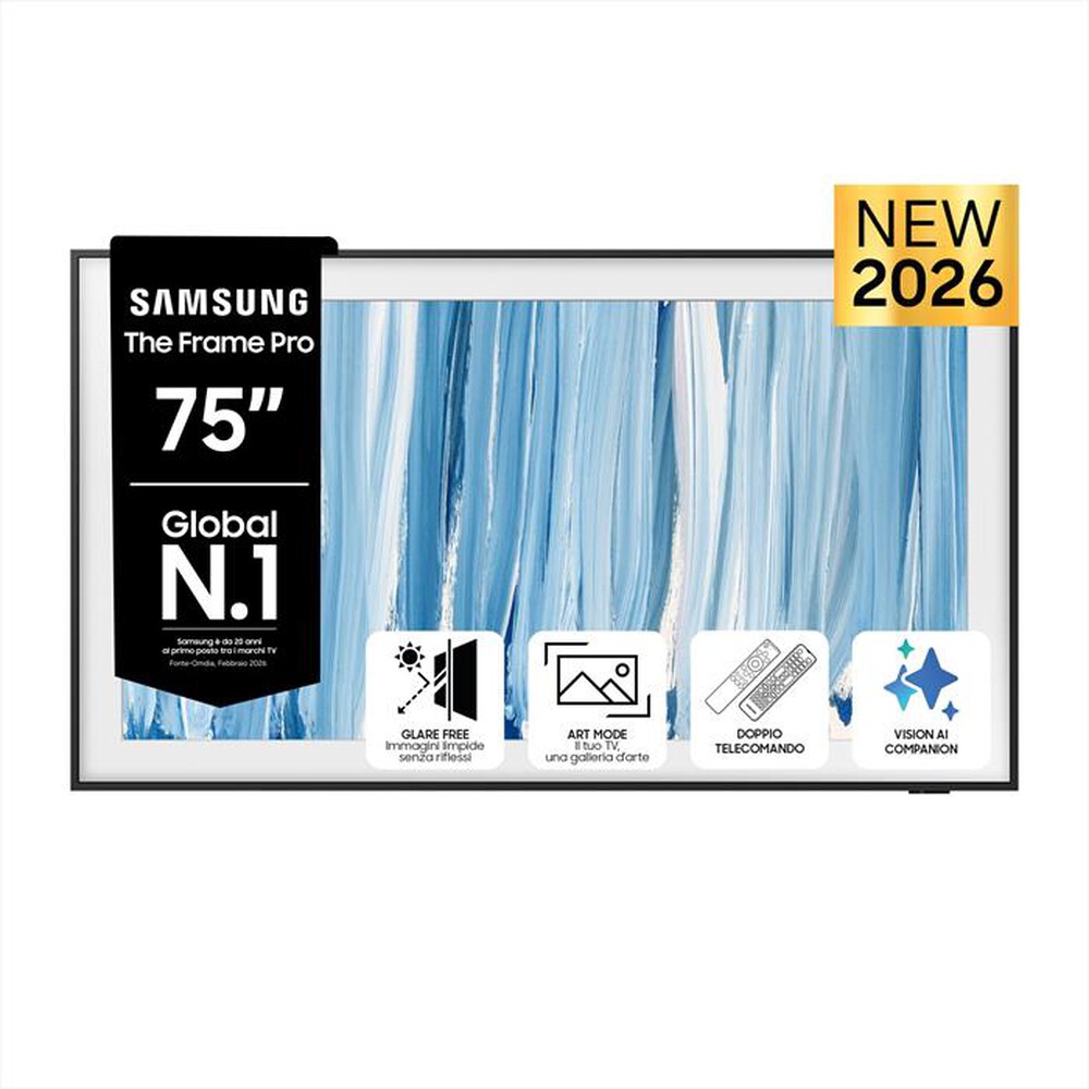 Immagine del prodotto SAMSUNG - Smart TV The Frame Pro QLED AI 75" QE75LS03HWUXZT-Black