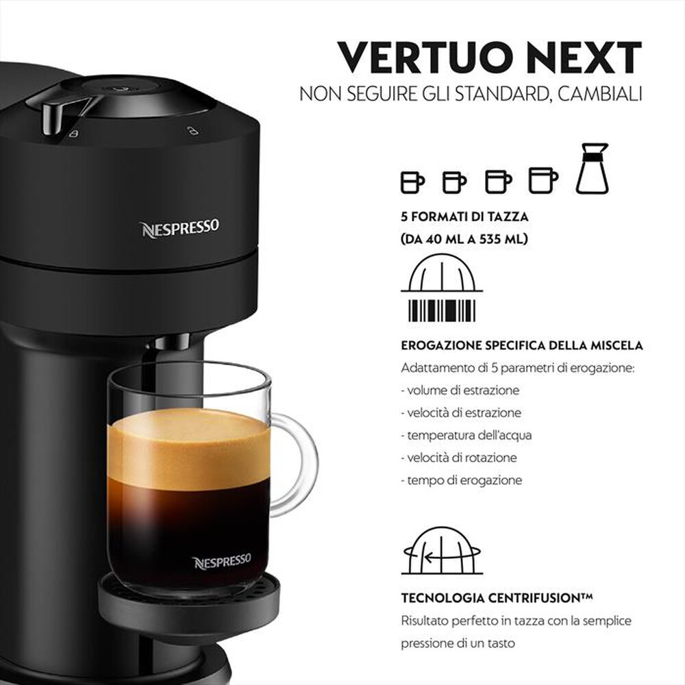 "KRUPS - Macchina da caffè XN910N Vertuo Next Nespresso-Nero opaco"