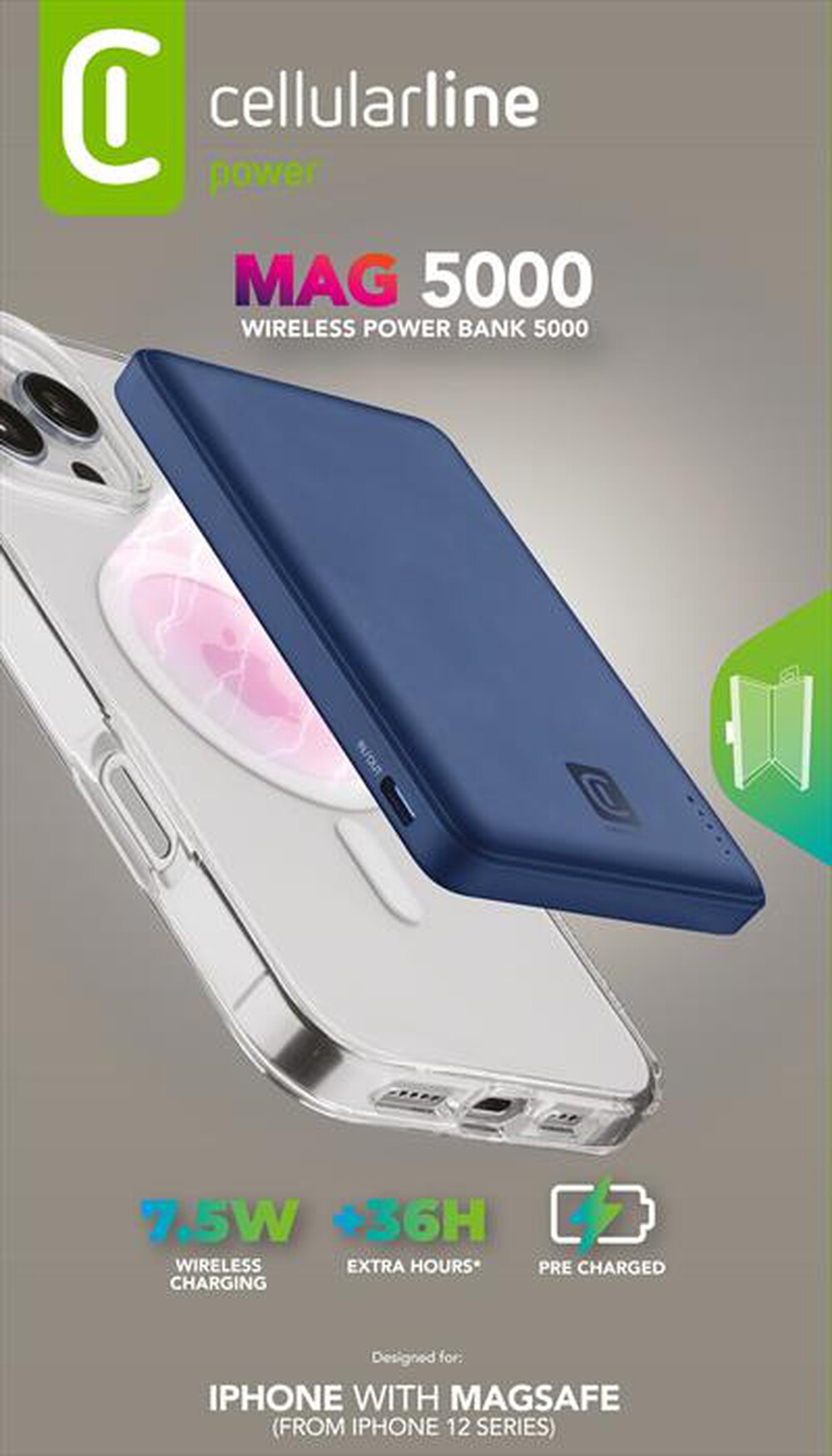 Immagine del prodotto CELLULARLINE - POWER BANK MAGSAFE 5000-Blu