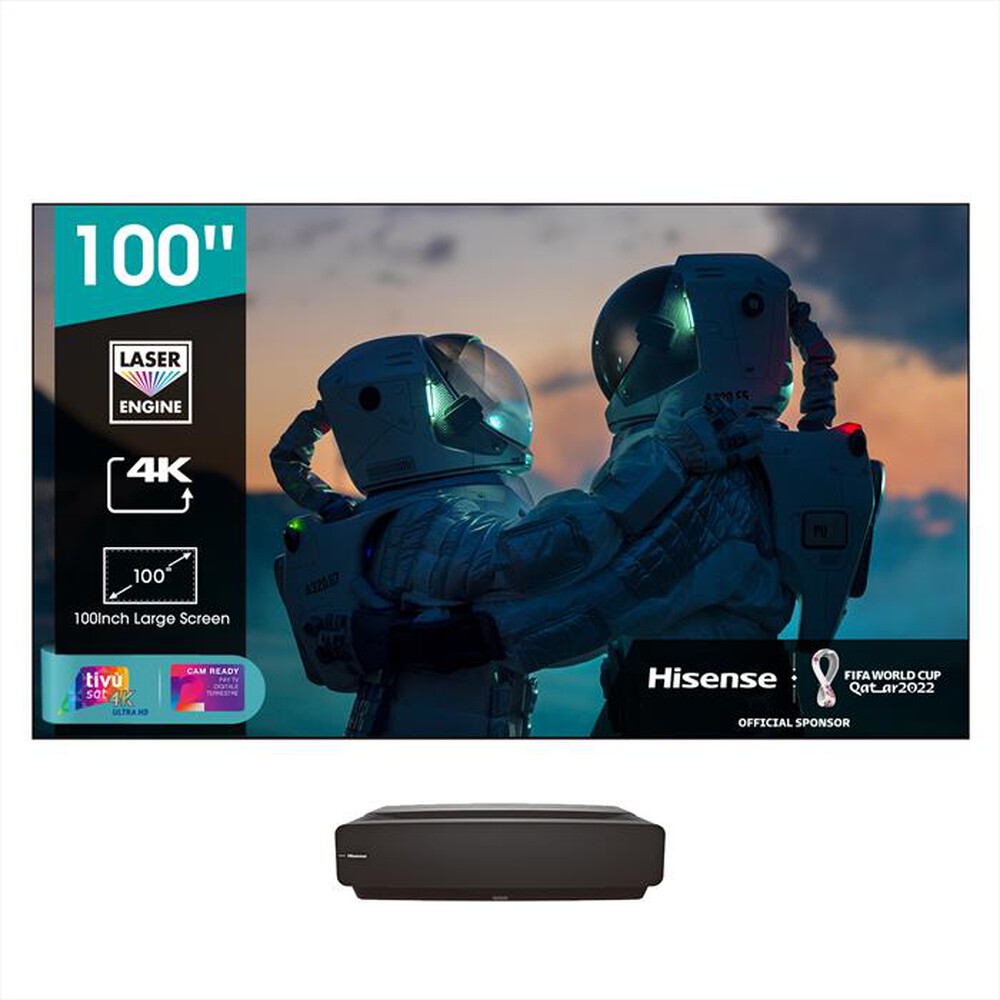 "HISENSE - Laser Tv Smart Tv 100\" 100L5F-A12 Pannello hard-Black/Gray"