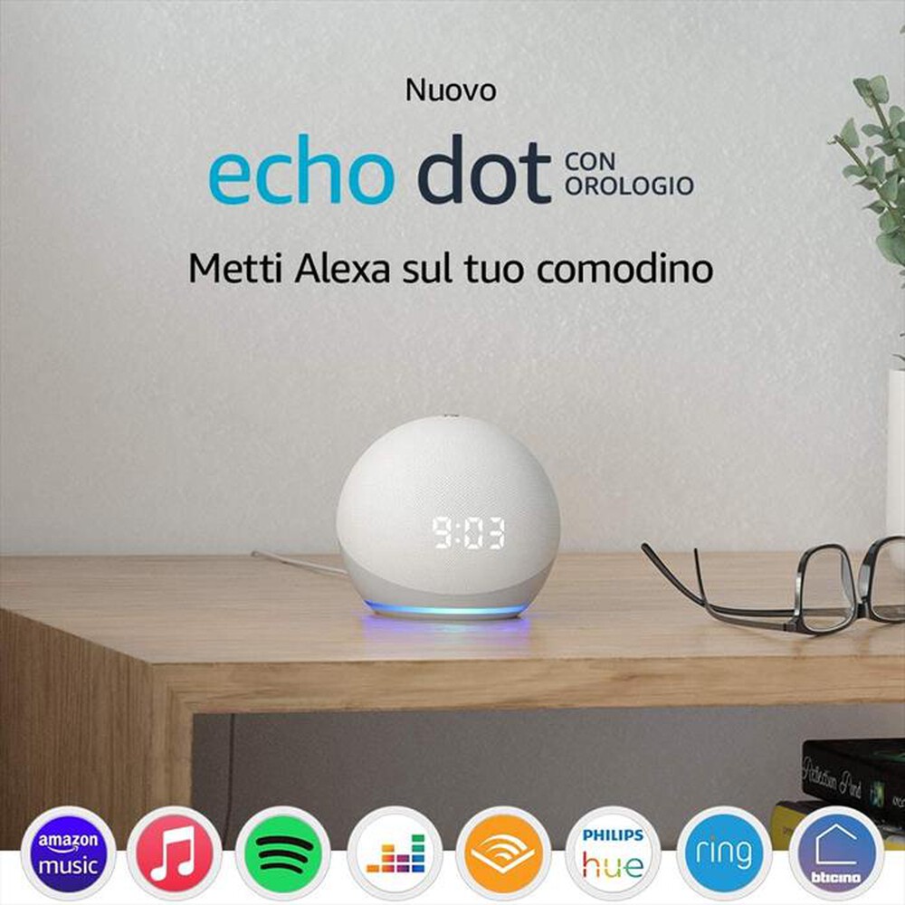 Immagine del prodotto AMAZON - ECHO DOT OROLOGIO 4^ GENERAZIONE-Bianco