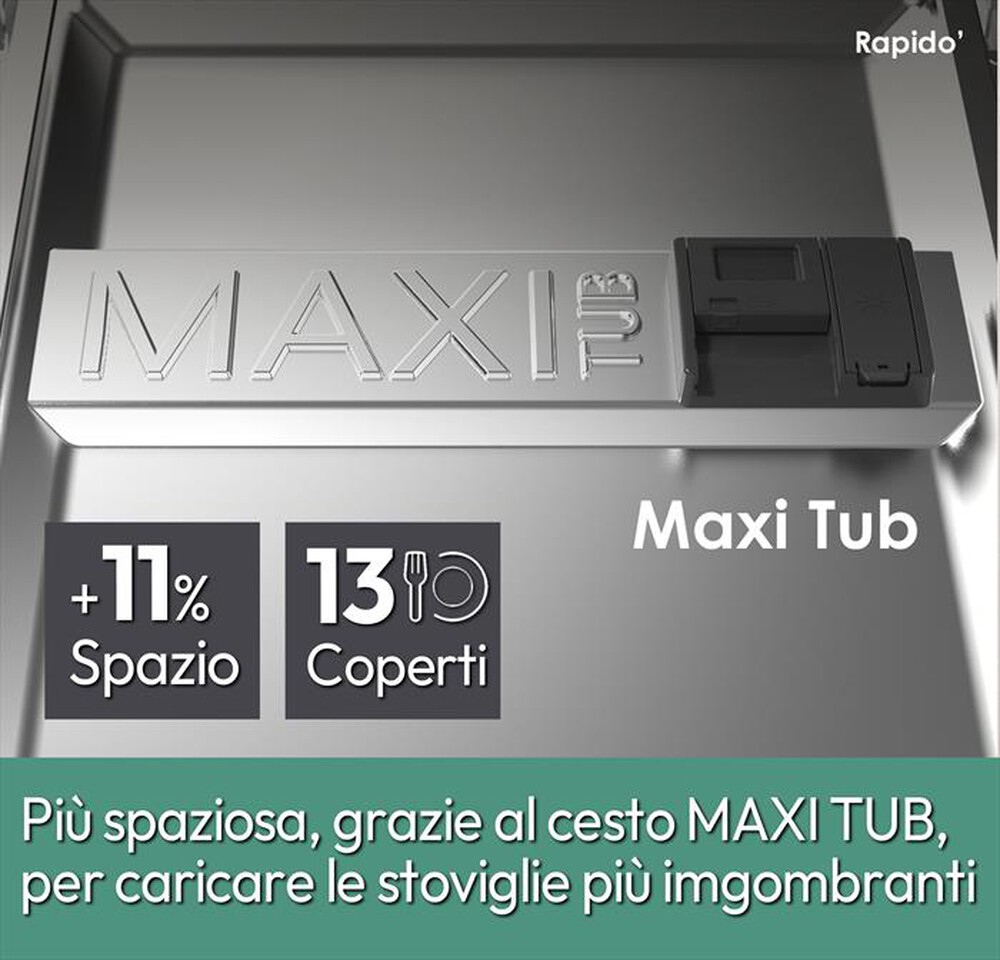 "CANDY - Lavastoviglie CF 3C7L1S Classe C 13 coperti-Stainless steel"