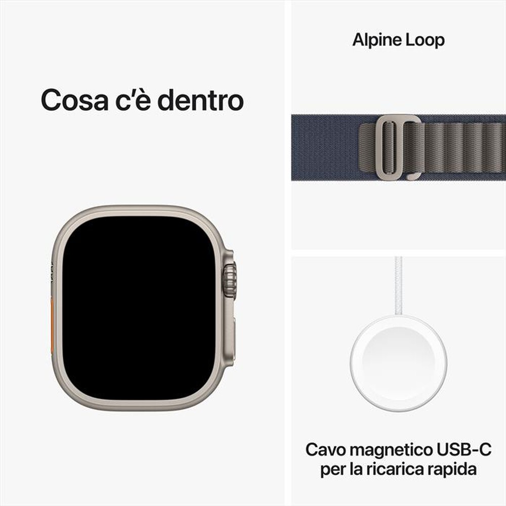 "APPLE - Watch Ultra 2 GPS + Cellular Cassa 49mm - Medium-Blu Alpine Loop"