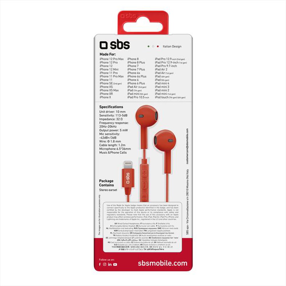 "SBS - TEEARLIGHTAPR-Rosso"