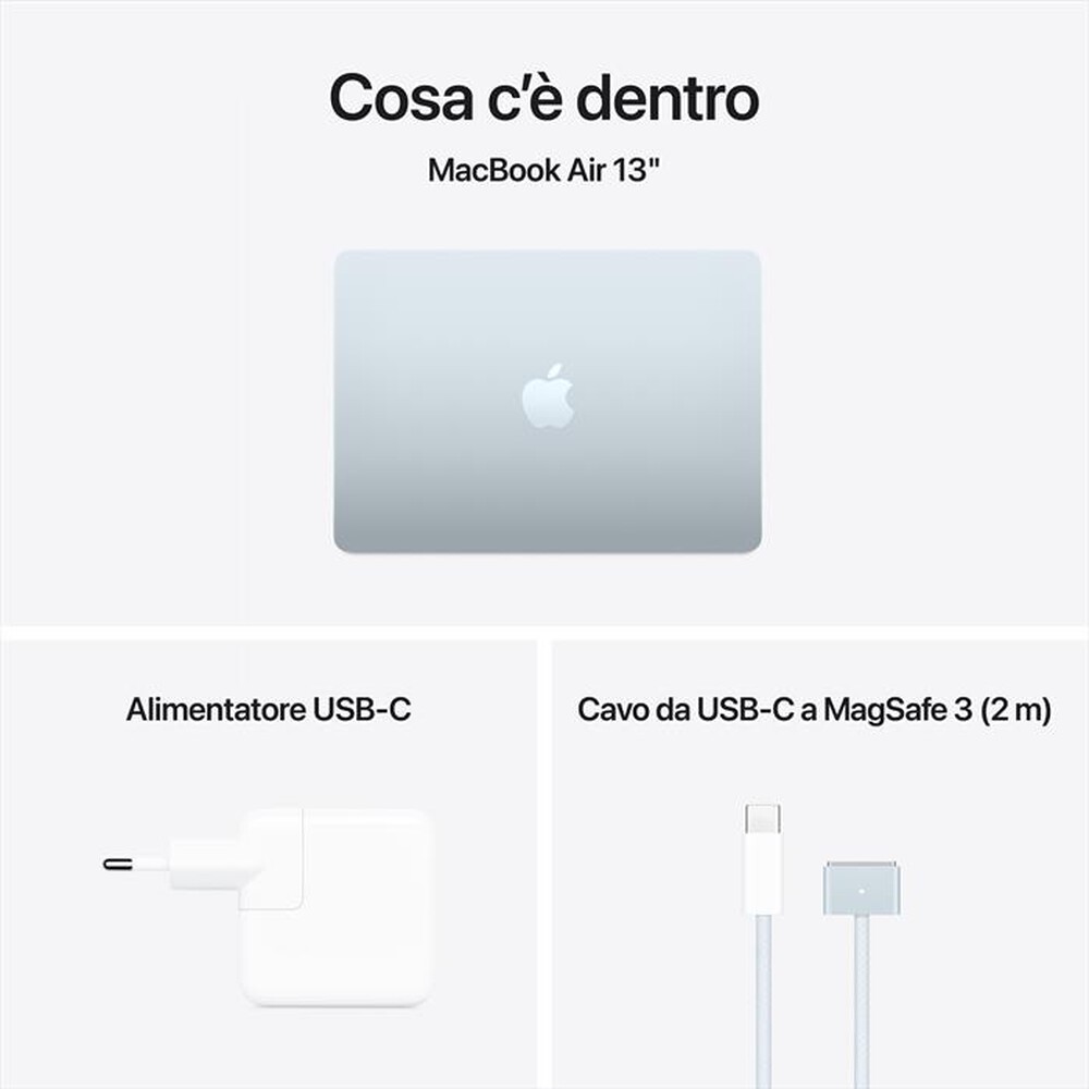 Immagine del prodotto APPLE - MacBook Air 13'' M4 10 CPU 10 GPU 24GB 512GB SSD-Celeste