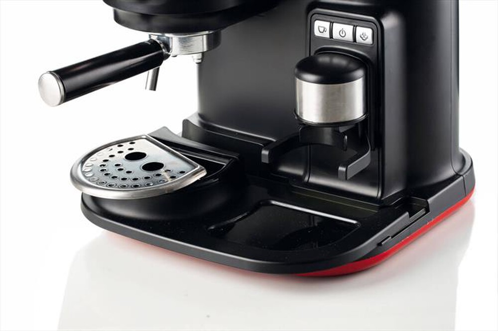 "ARIETE - 1318 Moderna Macchina da caffè con macinacaffè-Rosso/Nero"