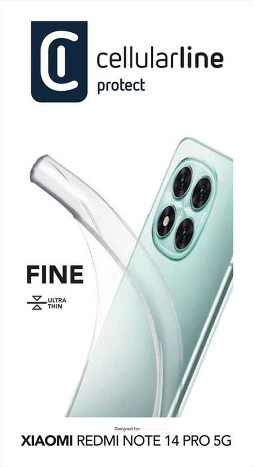 "CELLULARLINE - Cover FINE per Redmi Note 14 Pro 5G-Trasparente"