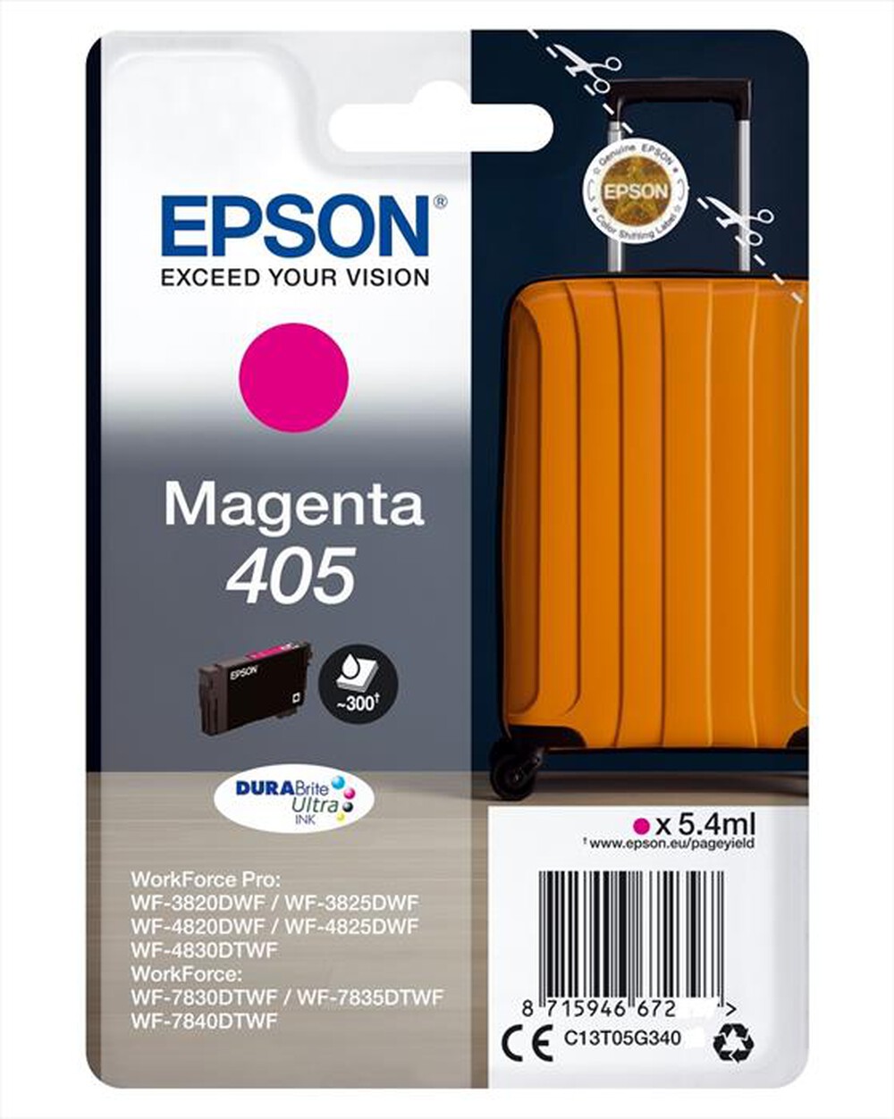"EPSON - EPSON INCHIOSTRO  SERIE VALIGIA 405 STD MAGENTA-Magenta std"