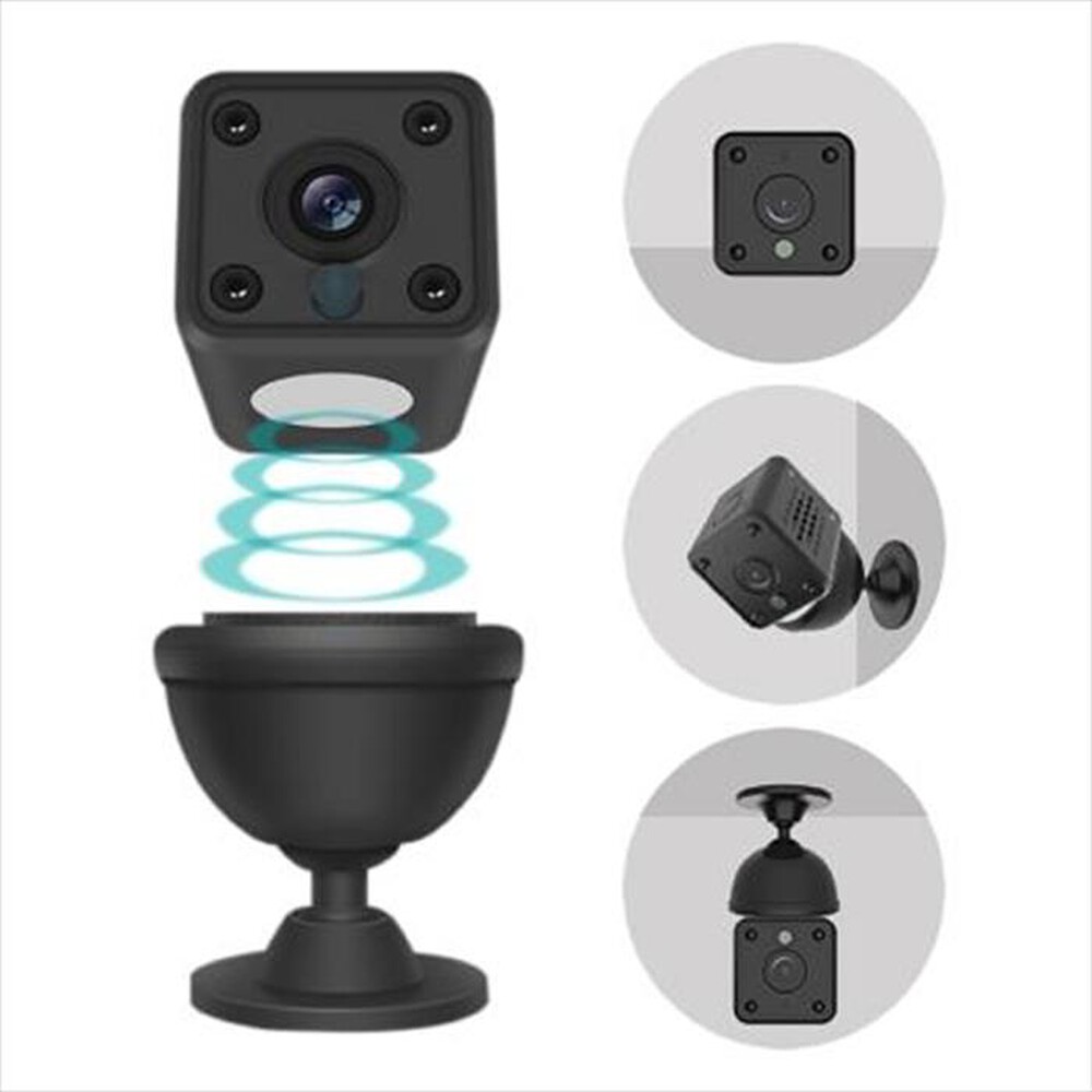"ISNATCH - HEYCAM MINI - MINI TELECAMERA WI-FI DA INTERNI HD-Nero"