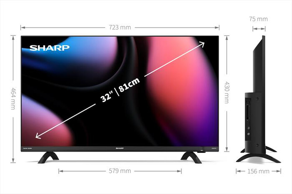 "SHARP - Smart TV LED ANDROID HD READY 32\" 32DI4EA-Nero"