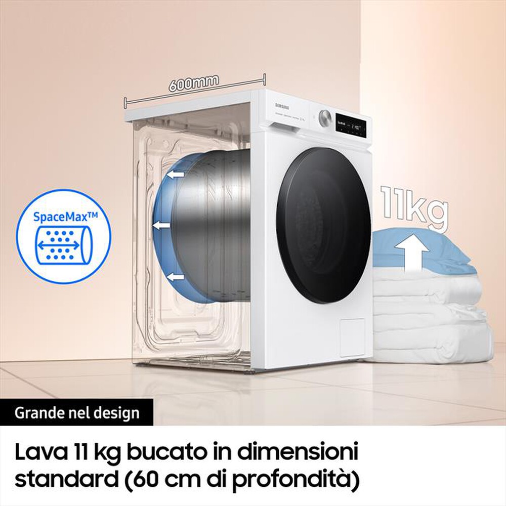 "SAMSUNG - Lavatrice WW11BB744DGB/S3 Classe A 11 Kg-black oblò black BODY"