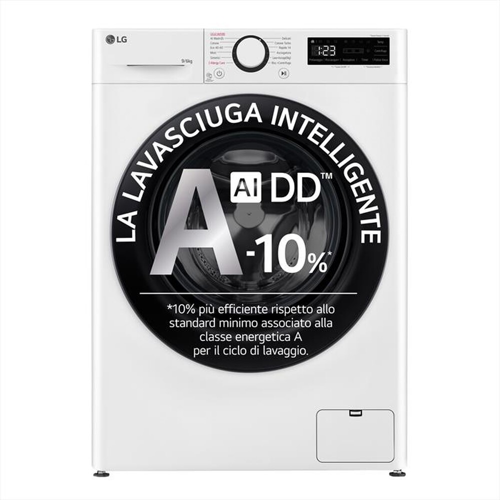 "LG - Lavasciuga AI DD D4R3009NSWB 9/6 Kg Classe A-Bianca"
