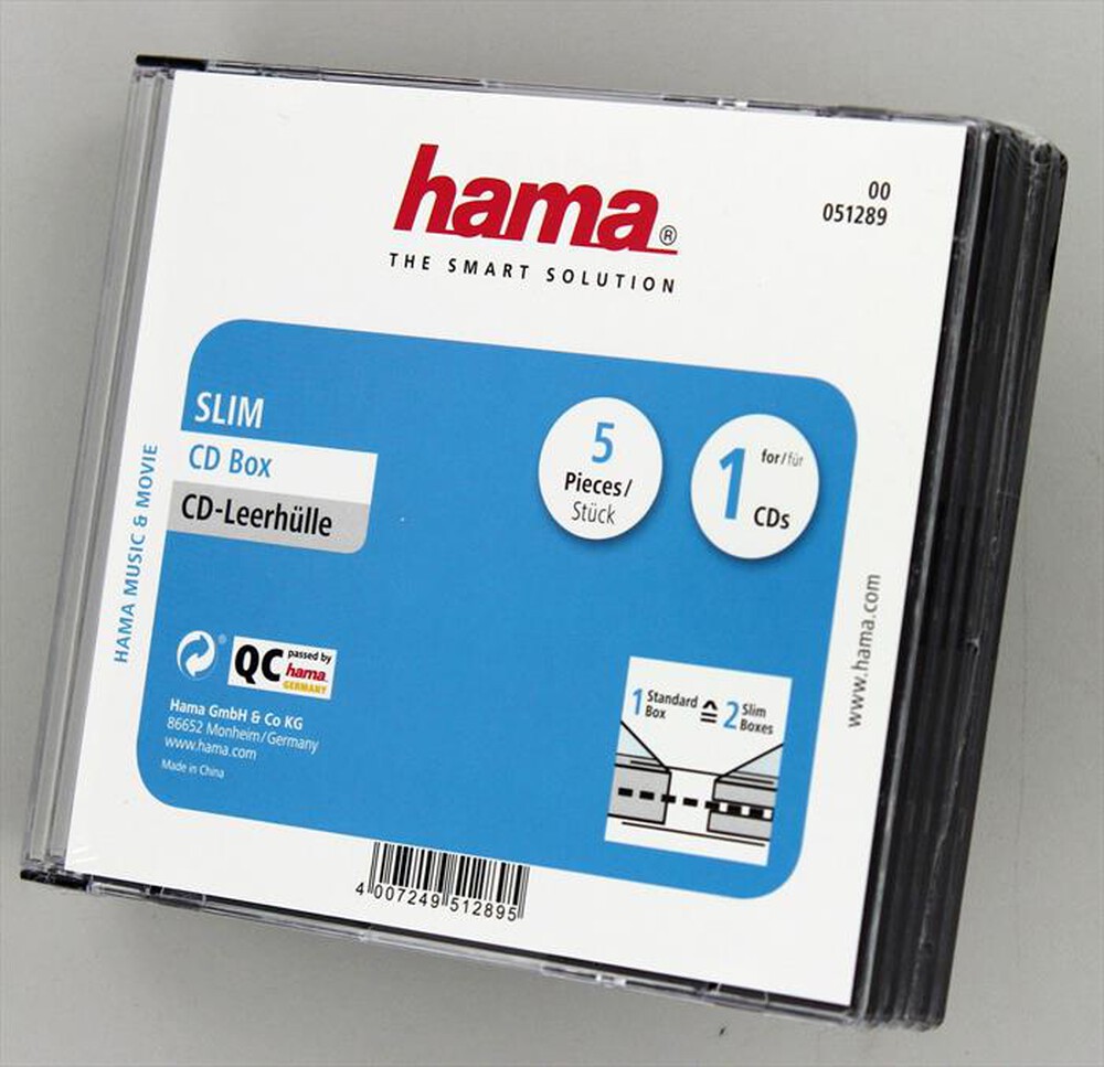 "HAMA - Custodia CD slim - 5pz. 07451289 - NERO"