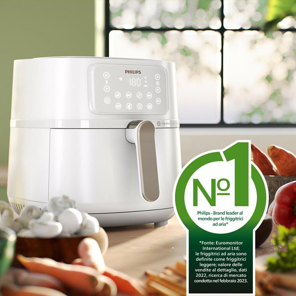 "PHILIPS - FRIGGITRICE AIRFRYER SERIE 5000 DA 7.2L HD9285/00-Bianco"
