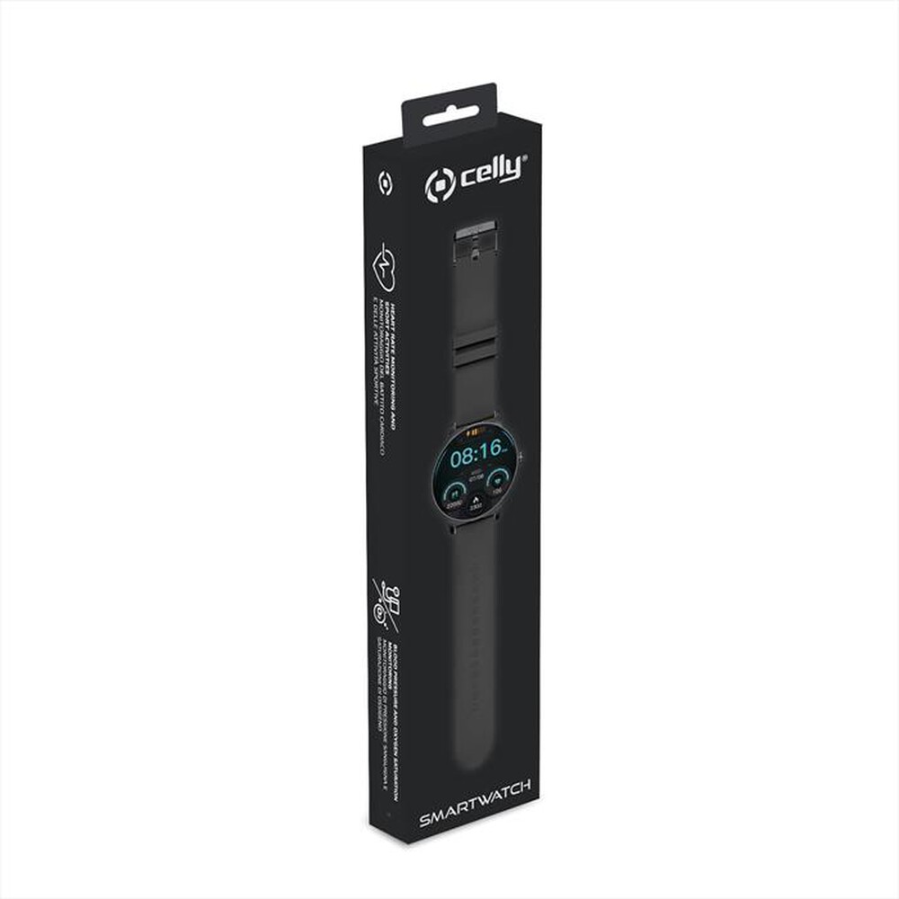 "CELLY - Smartwatch TRAINERROUND2BK QUADRANTE TONDO-Nero"