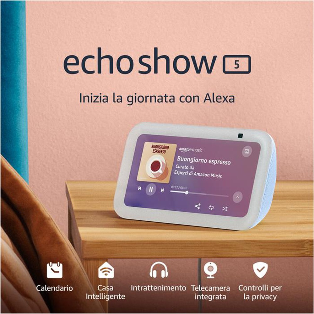 "AMAZON - Speaker ECHO SHOW 5 (3ª GENERAZIONE)-Azzurro"