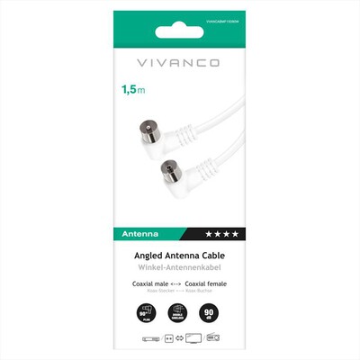 SBS - Angle aerial lead 90 dB 1,5m-Bianco