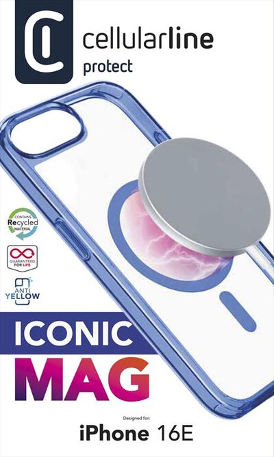 CELLULARLINE - Cover ICONIC MAG - IPHONE SE (2025)-Blue,Transparent