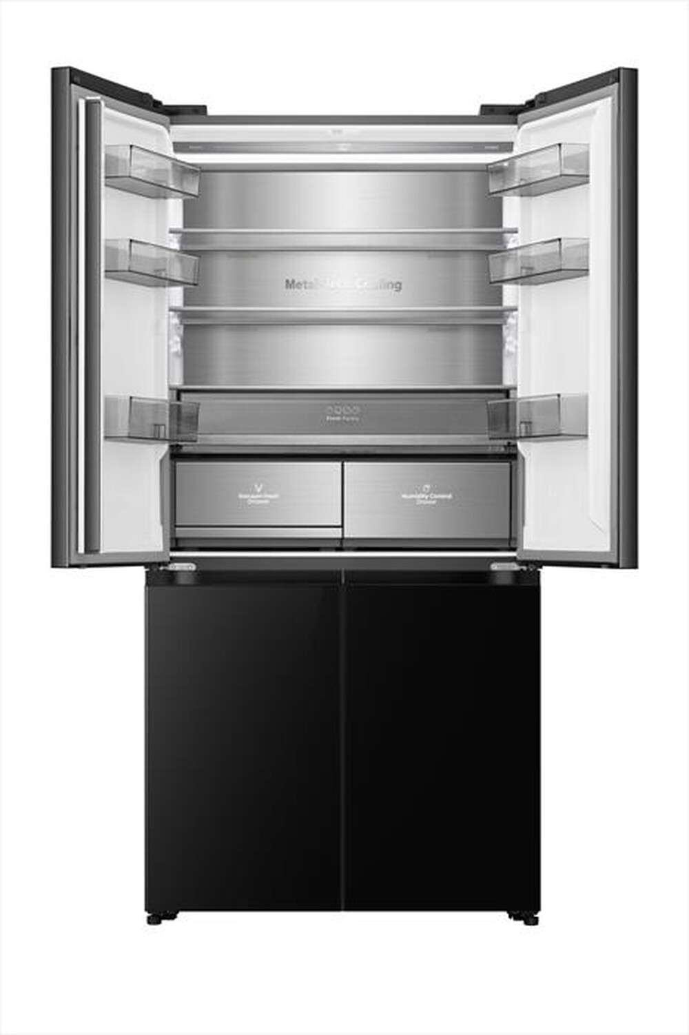 "HISENSE - Frigorifero 4 porte RQ768N4GBE Classe E 591 lt-Black Glass"