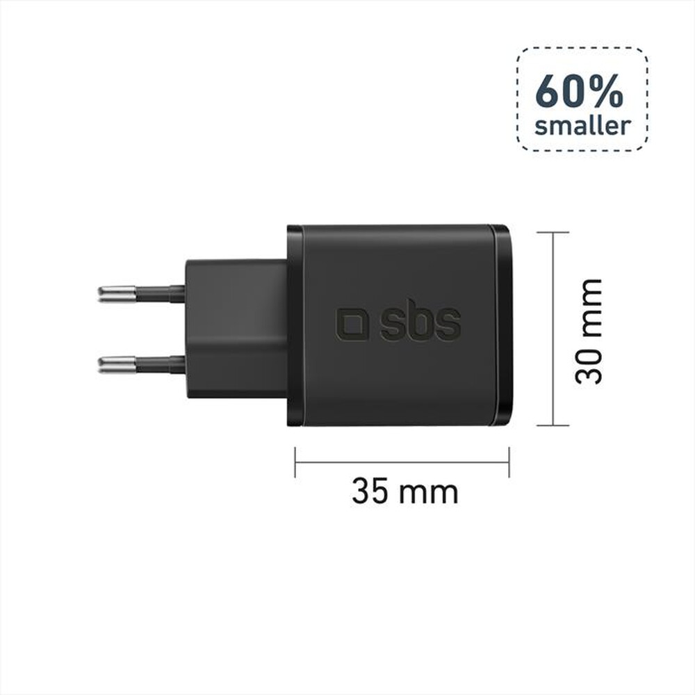"SBS - Carica batterie TETRGAN1C30W-Nero"
