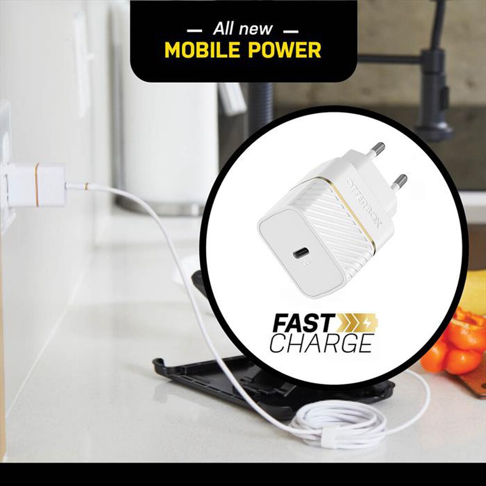 "OTTERBOX - CARICATORE DA MURO USB-C 20W-BIANCO"