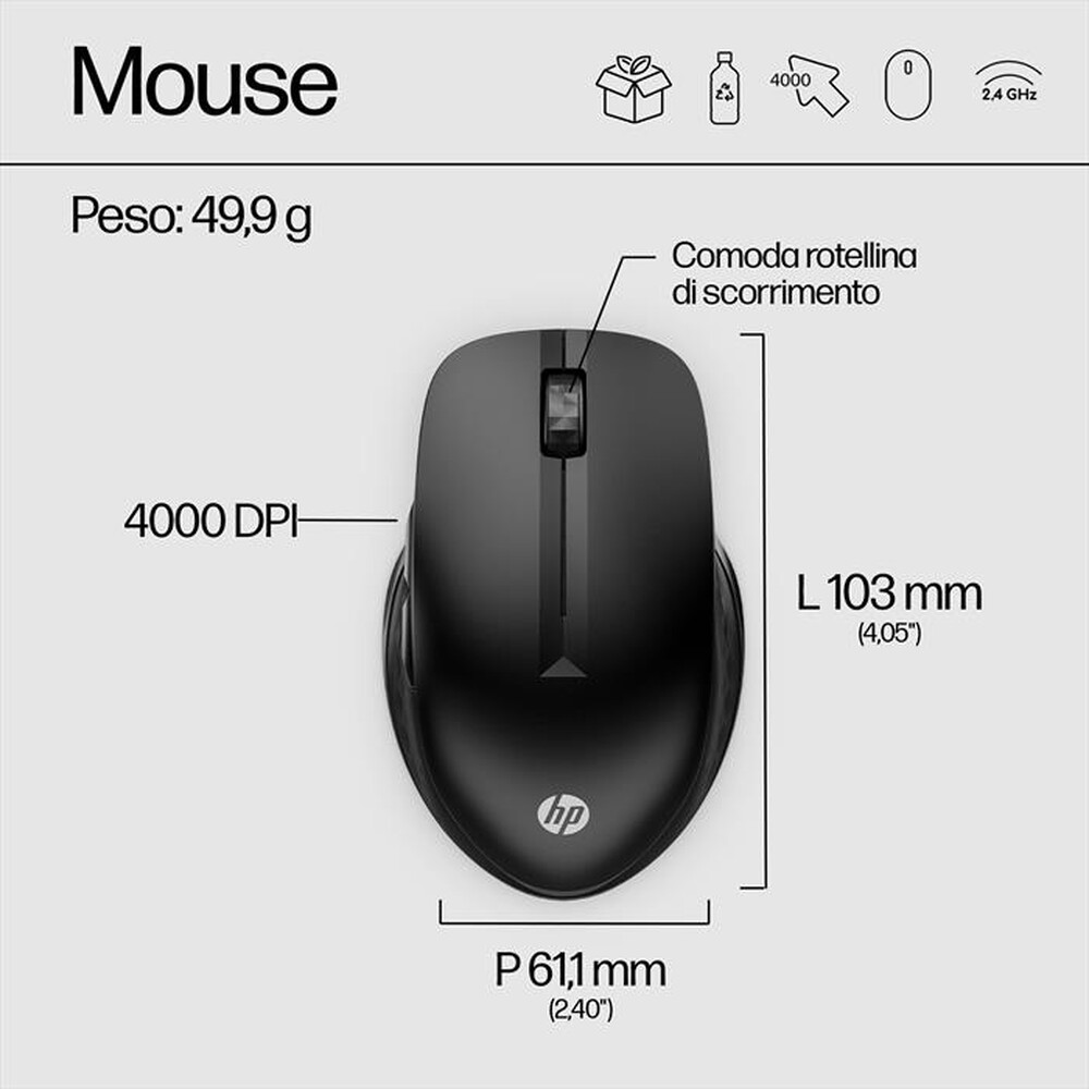 Immagine del prodotto HP - MOUSE MULTI-DISPOSITIVO 430 WIRELESS-Nero