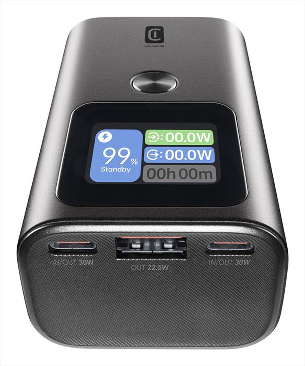 "CELLULARLINE - Power Bank 10000mAh 30W display LCD PBULTRON10000D-Nero"