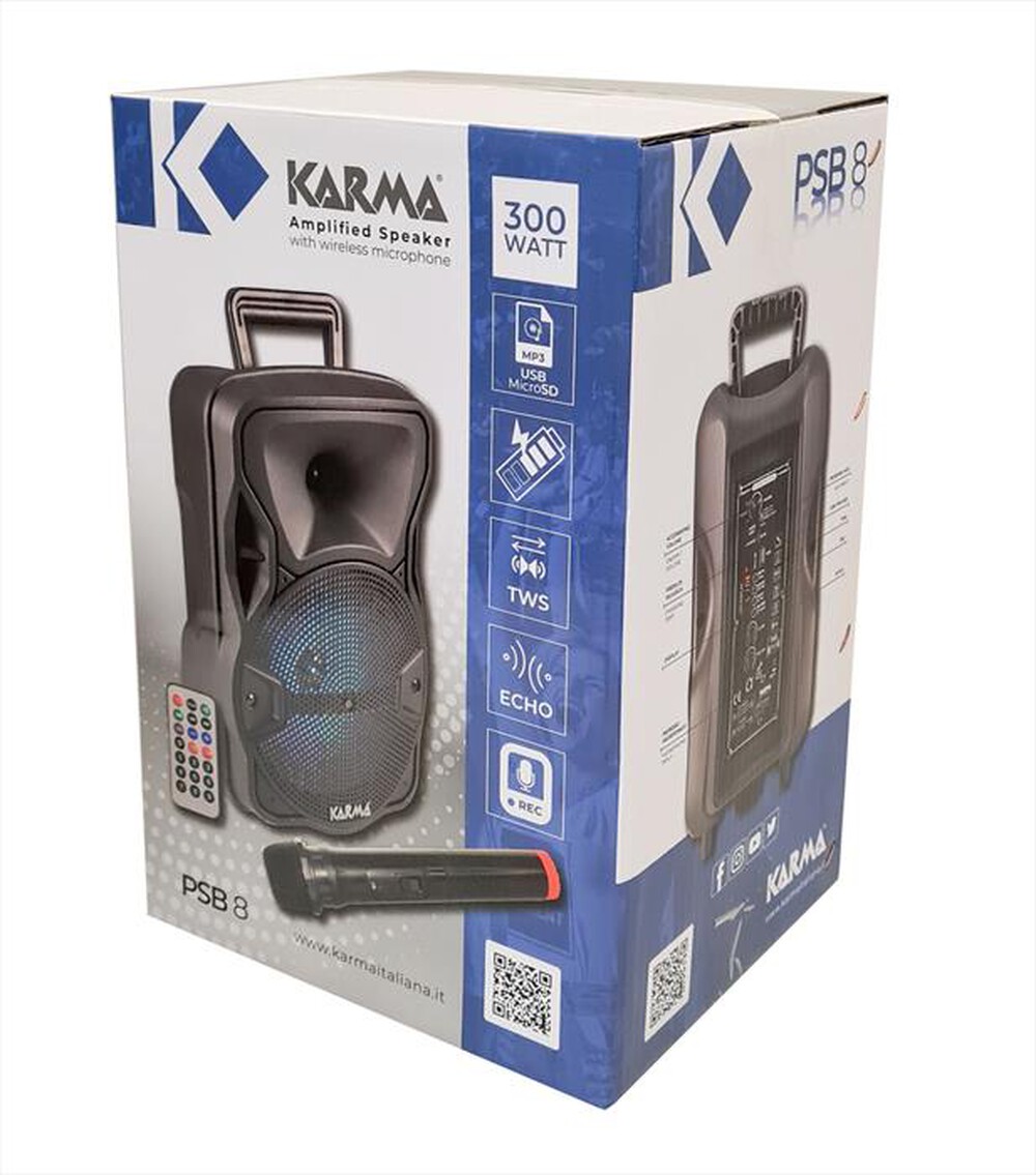 "KARMA - Diffusore amplificato a batterie LX 8-Nero"