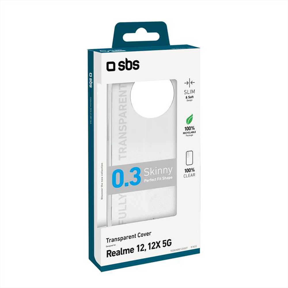 "SBS - Custodia TESKINRE12X5GT per Realme 12/12X 5G-Trasparente"