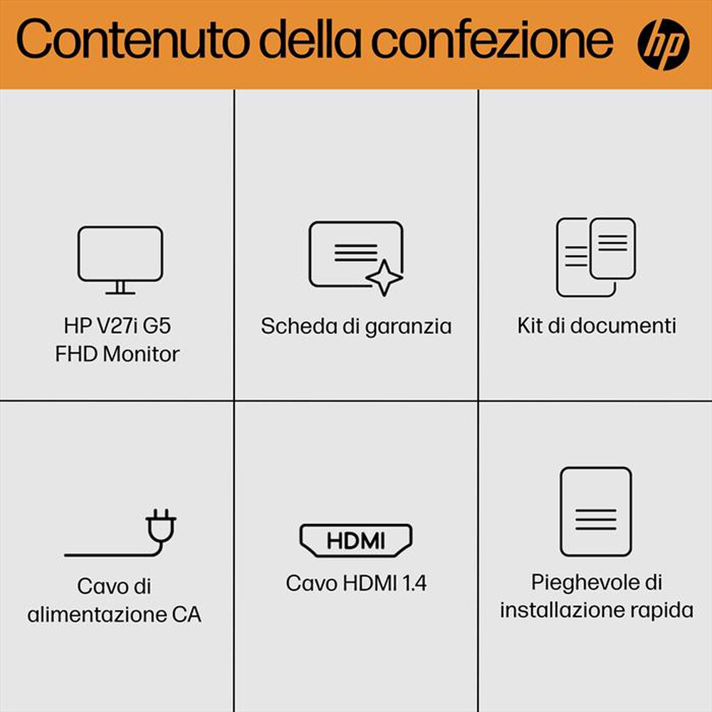 "HP - Monitor LED FHD 27\" V27I G5-Nero"