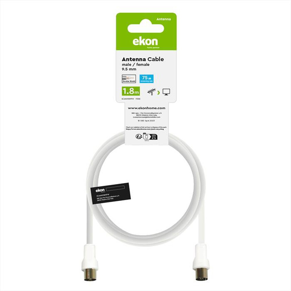 "EKON - Cavo Antenna M/F-Bianco"