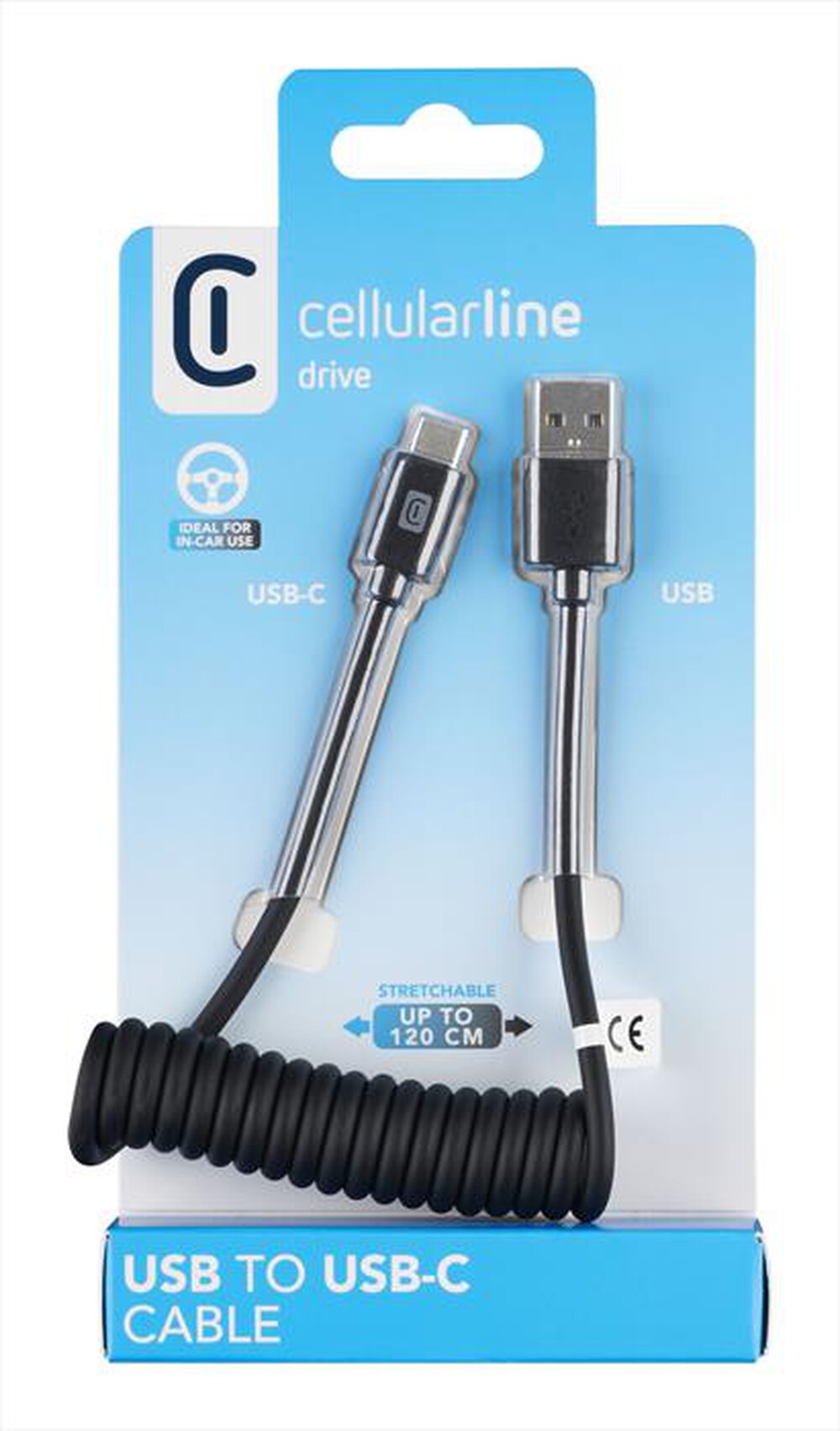 Immagine del prodotto CELLULARLINE - USB TO USB-C SPIRAL CABLE-Nero