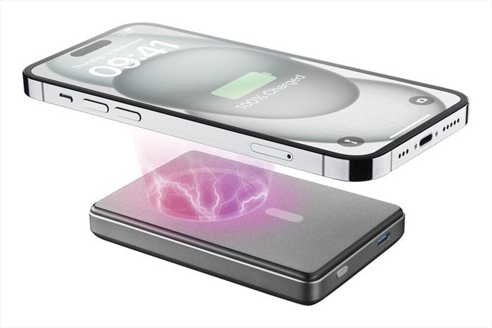 "CELLULARLINE - Power Bank PBMAGSLIM10000WIRD-Grigio"
