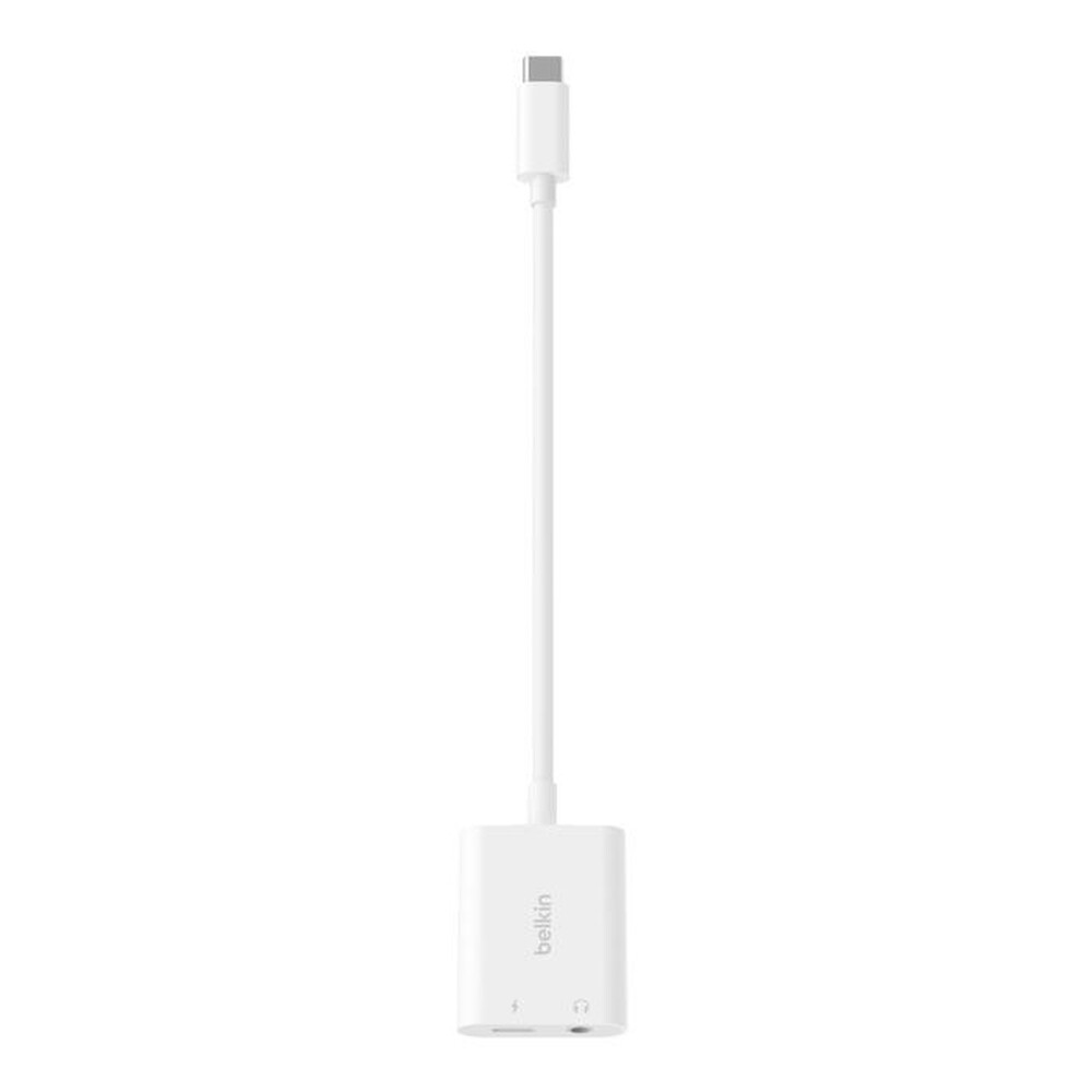 "BELKIN - ROCKSTAR 3.5 MM AUDIO + USB-C CHARGE ADAPTER-bianco"