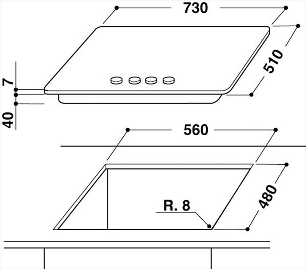 Immagine del prodotto WHIRLPOOL - Piano cottura a gas GMA 7514/IXL 5 fuochi 73cm