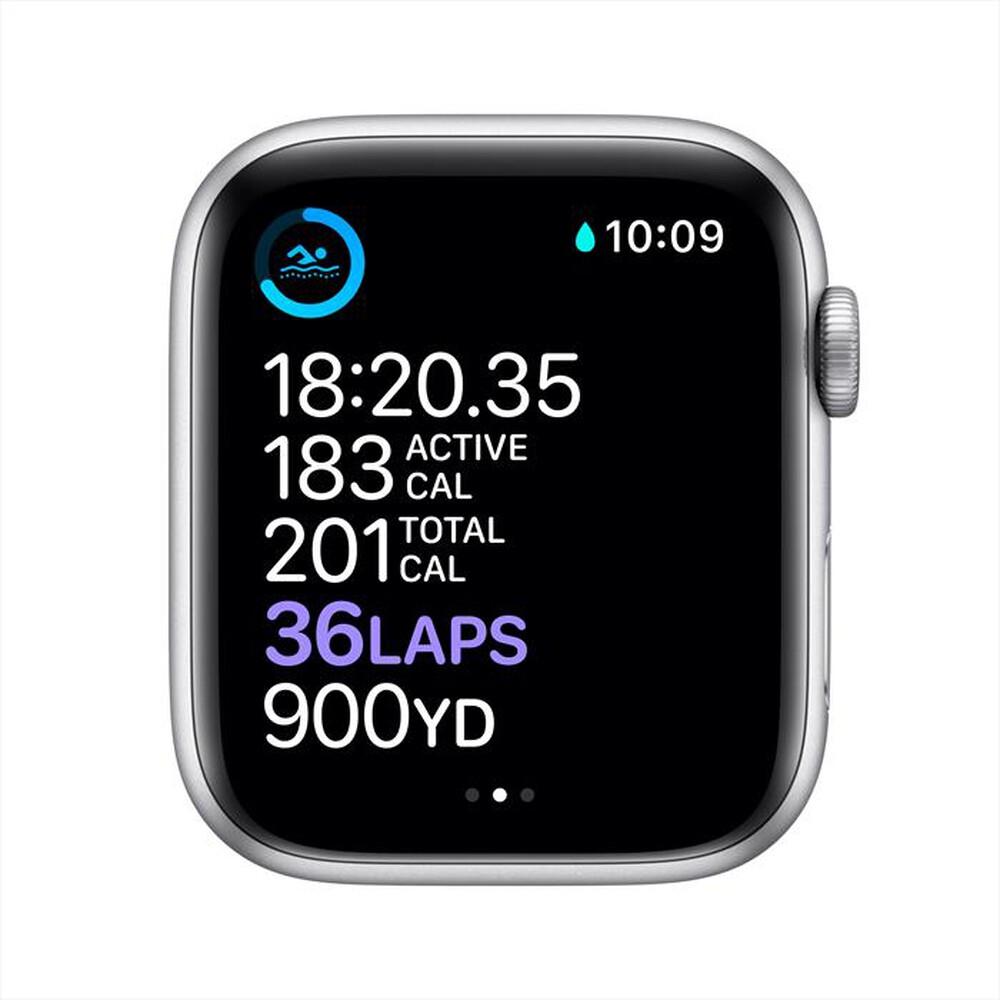 "APPLE - Watch Series 6 GPS 44mm Alluminio Silver-Cinturino Sport Bianco"