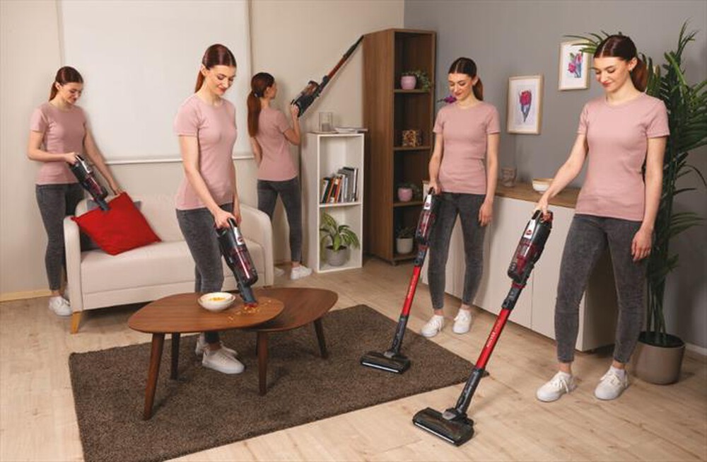 "HOOVER - Aspirapolvere ricaricabile HF522STH-Grigio, Rosso"